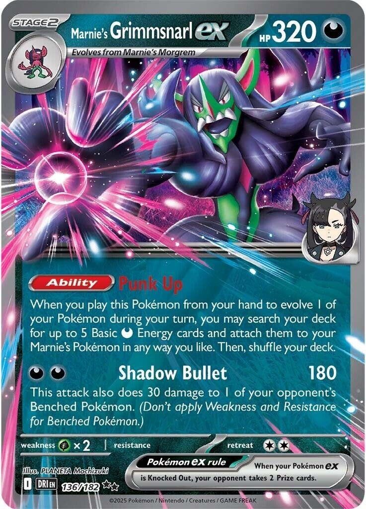 Marnie's Grimmsnarl ex (136/182) (SV10: Destined Rivals) (Holofoil)