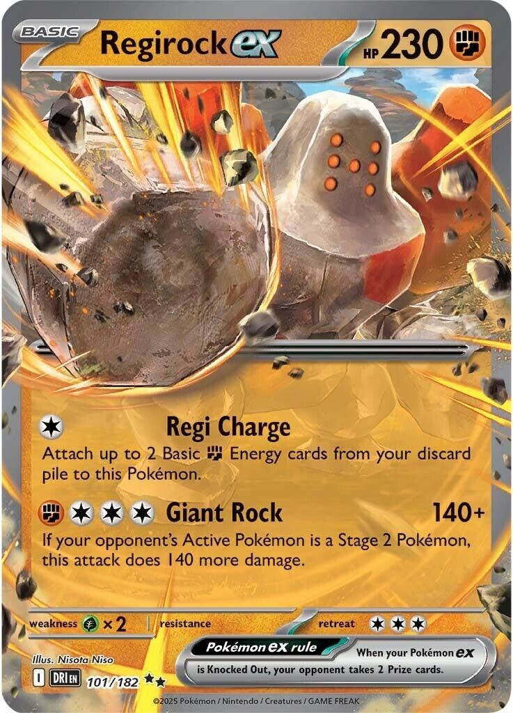 Regirock ex (101/182) (SV10: Destined Rivals) (Holofoil)