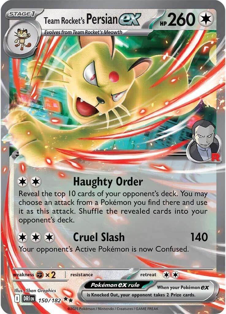 Team Rocket's Persian ex (150/182) (SV10: Destined Rivals) (Holofoil)