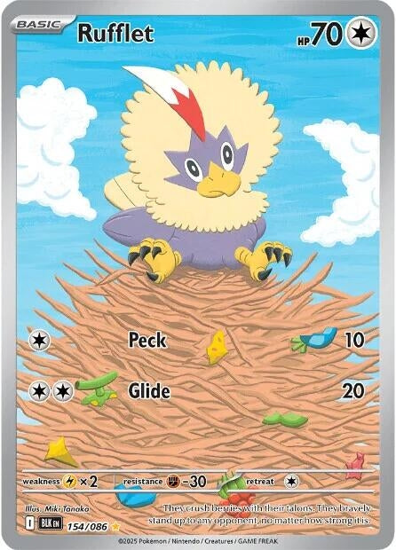 Rufflet (154/086) (SV: Black Bolt) (Holofoil)