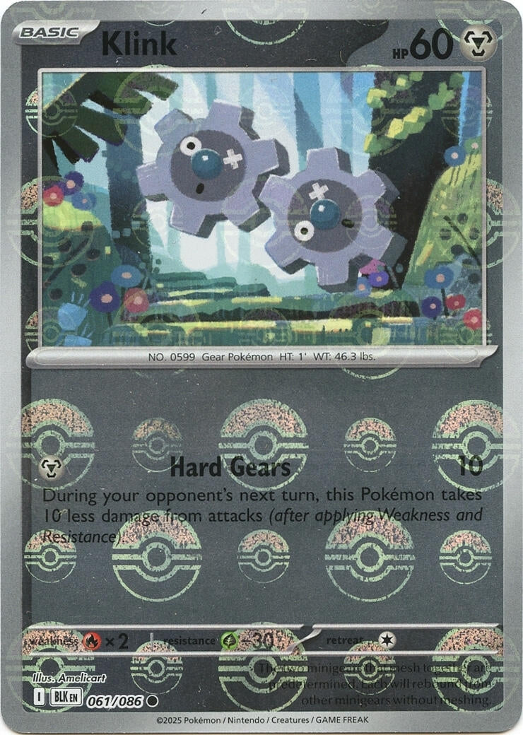 Klink (Poke Ball Pattern) (061/086) (SV: Black Bolt) (Holofoil)