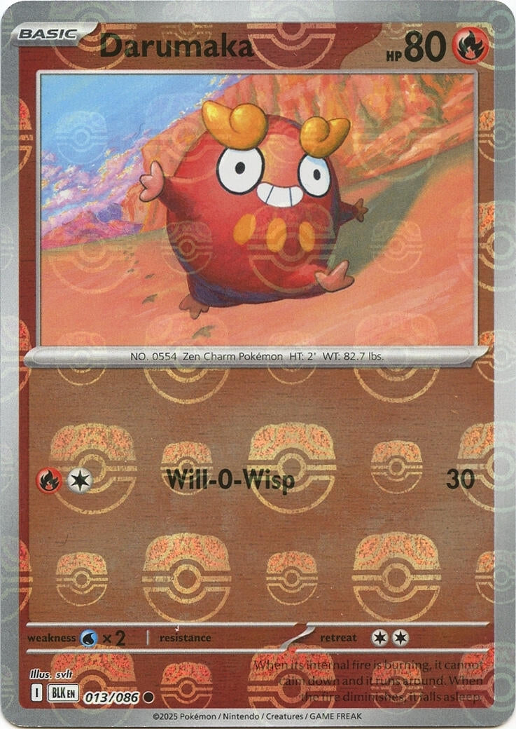 Darumaka (Master Ball Pattern) (013/086) (SV: Black Bolt) (Holofoil)