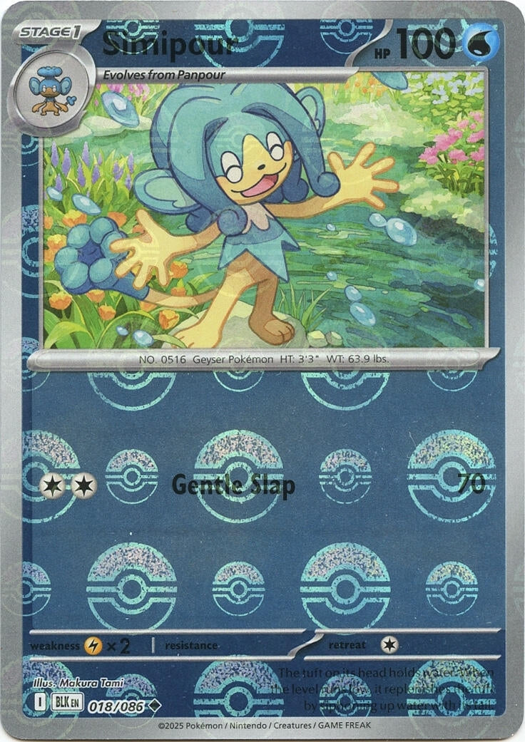 Simipour (Poke Ball Pattern) (018/086) (SV: Black Bolt) (Holofoil)