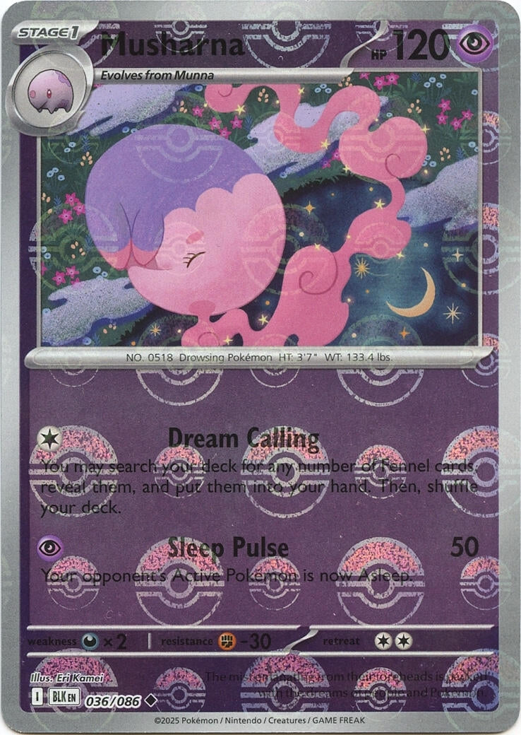 Musharna (Poke Ball Pattern) (036/086) (SV: Black Bolt) (Holofoil)
