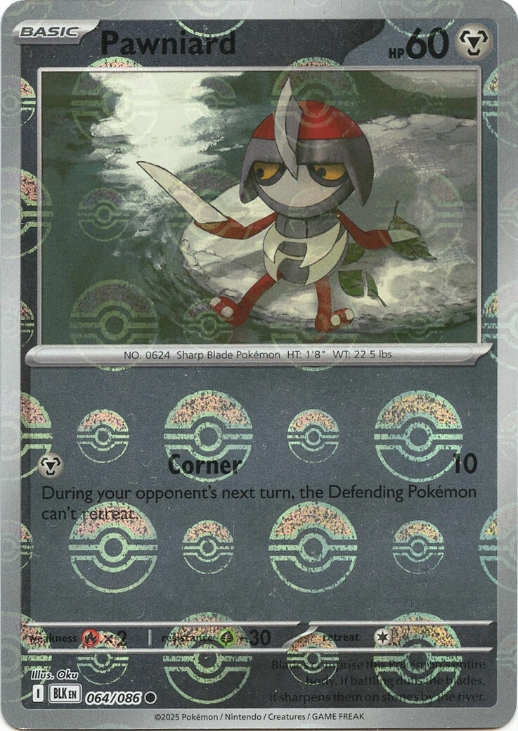 Pawniard (Poke Ball Pattern) (064/086) (SV: Black Bolt) (Holofoil)