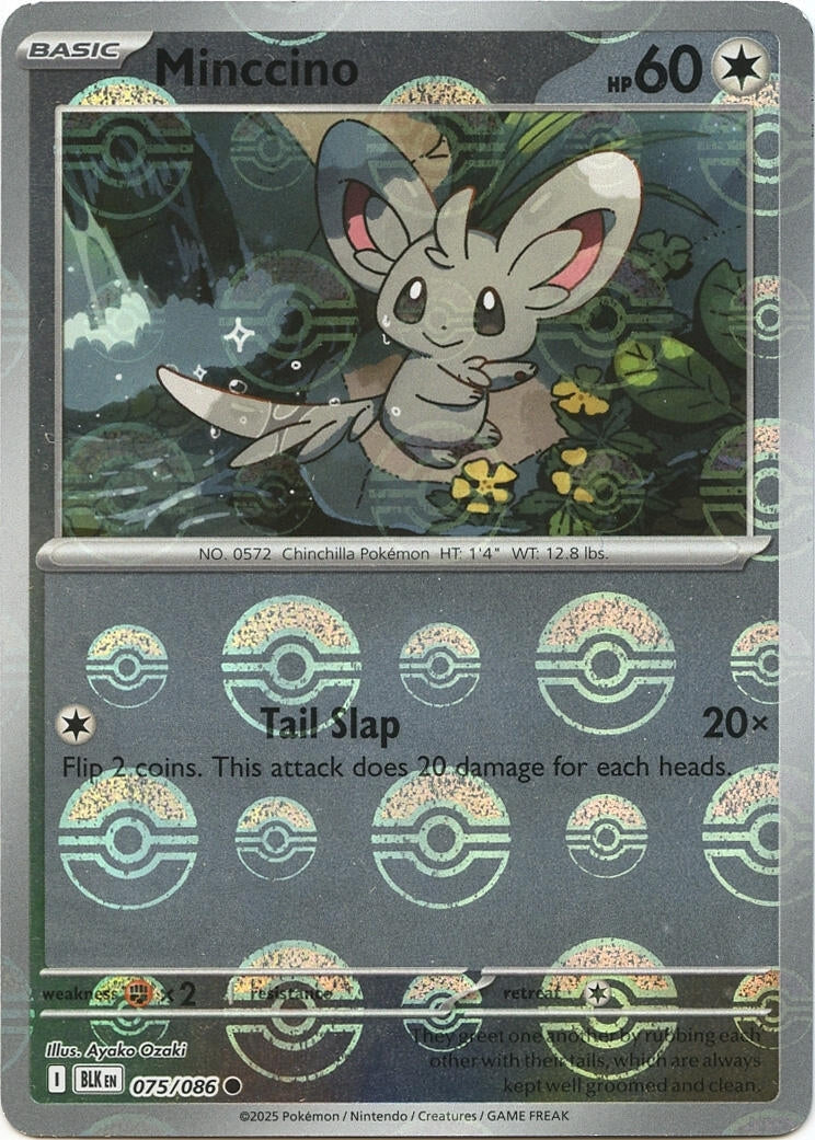 Minccino (Poke Ball Pattern) (075/086) (SV: Black Bolt) (Holofoil)
