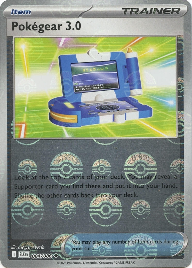 Pokegear 3.0 (Poke Ball Pattern) (084/086) (SV: Black Bolt) (Holofoil)