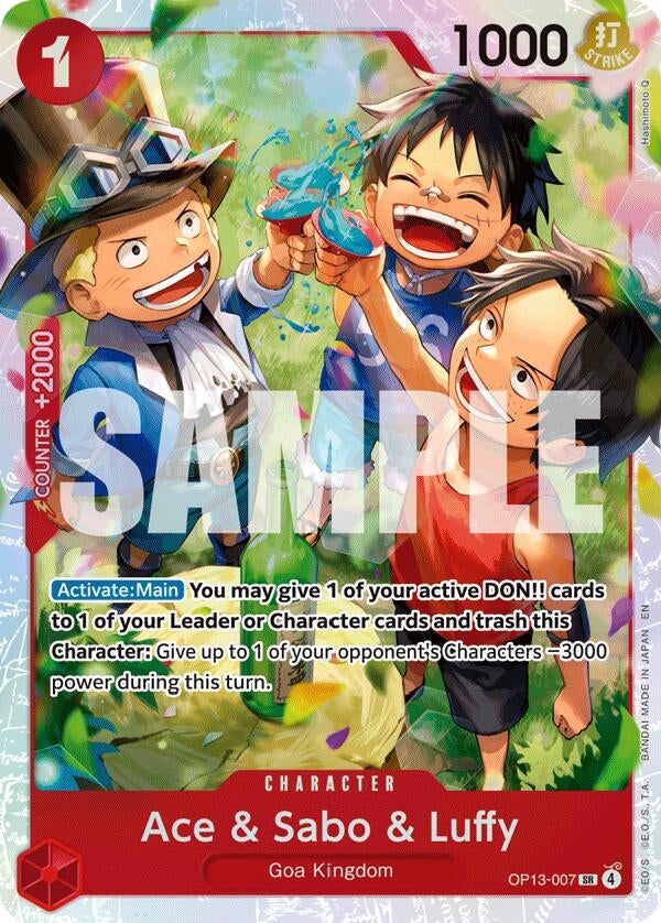 Ace & Sabo & Luffy (OP13-007) (Carrying On His Will) (Foil)