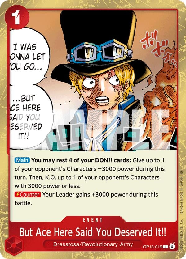 But Ace Here Said You Deserved It!! (OP13-019) (Carrying On His Will) (Foil)