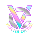 Colorful logo with 'Vaulted Culture' text on a white background