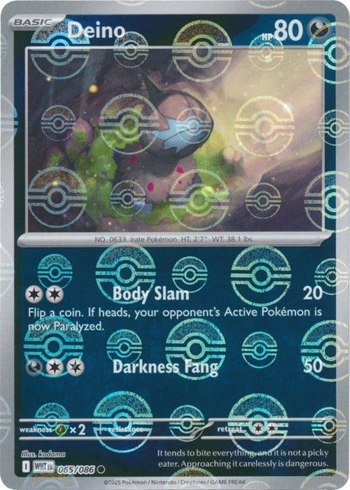 Deino (Poke Ball Pattern) (065/086) (SV: White Flare) (Holofoil)