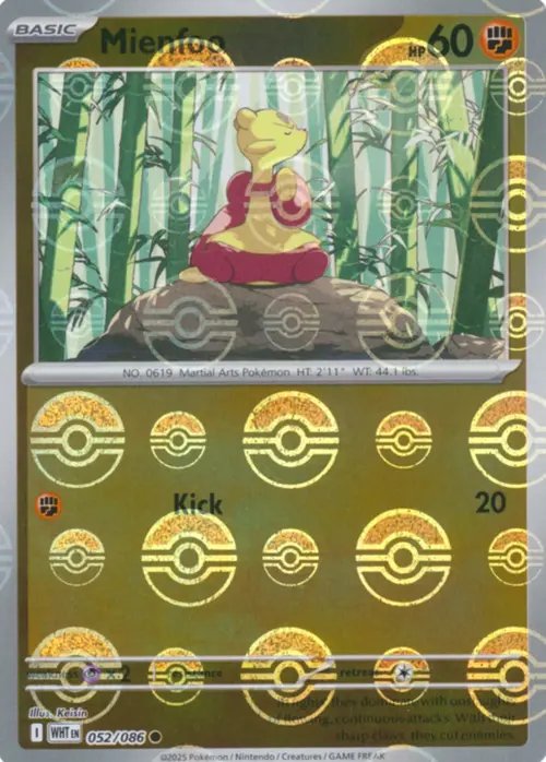 Mienfoo (Poke Ball Pattern) (052/086) (SV: White Flare) (Holofoil)