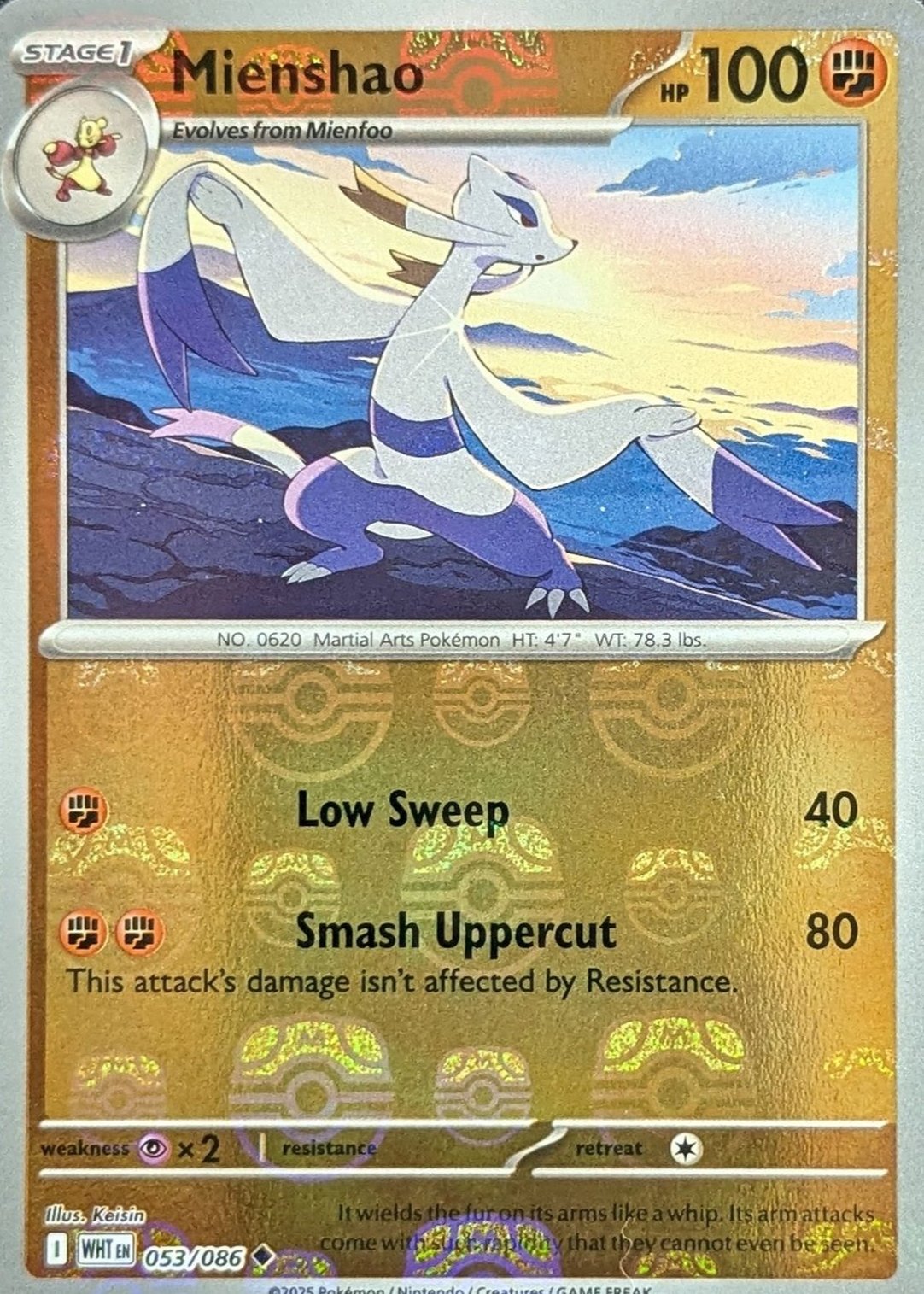 Mienshao (Master Ball Pattern) (053/086) (SV: White Flare) (Holofoil)