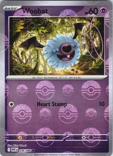 Woobat (Poke Ball Pattern) (036/086) (SV: White Flare) (Holofoil)